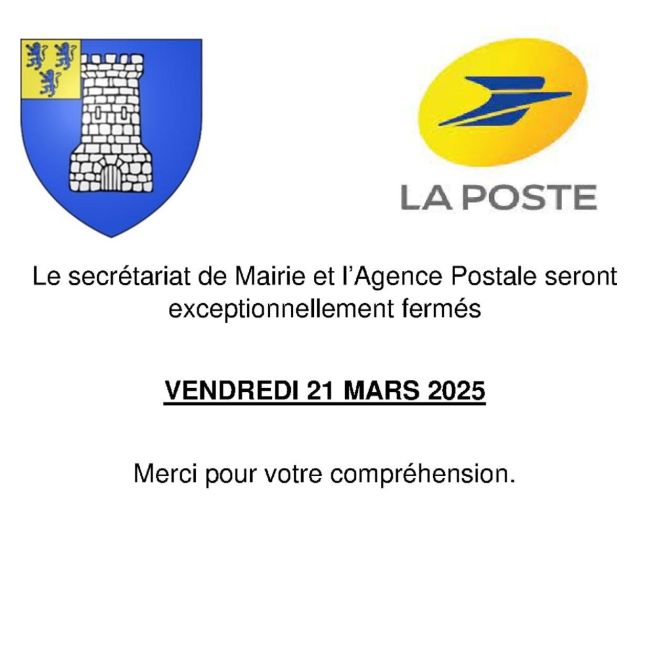 fermeture mairie et agence postale