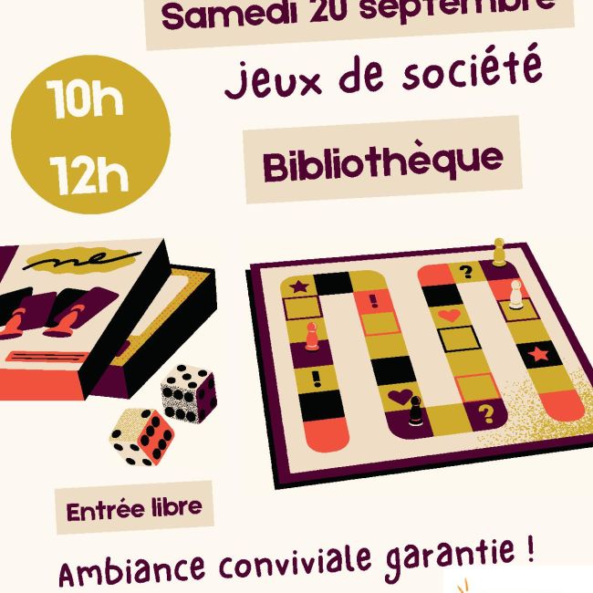 SAMEDI 20 SEPTEMBRE – JEUX DE SOCIETE